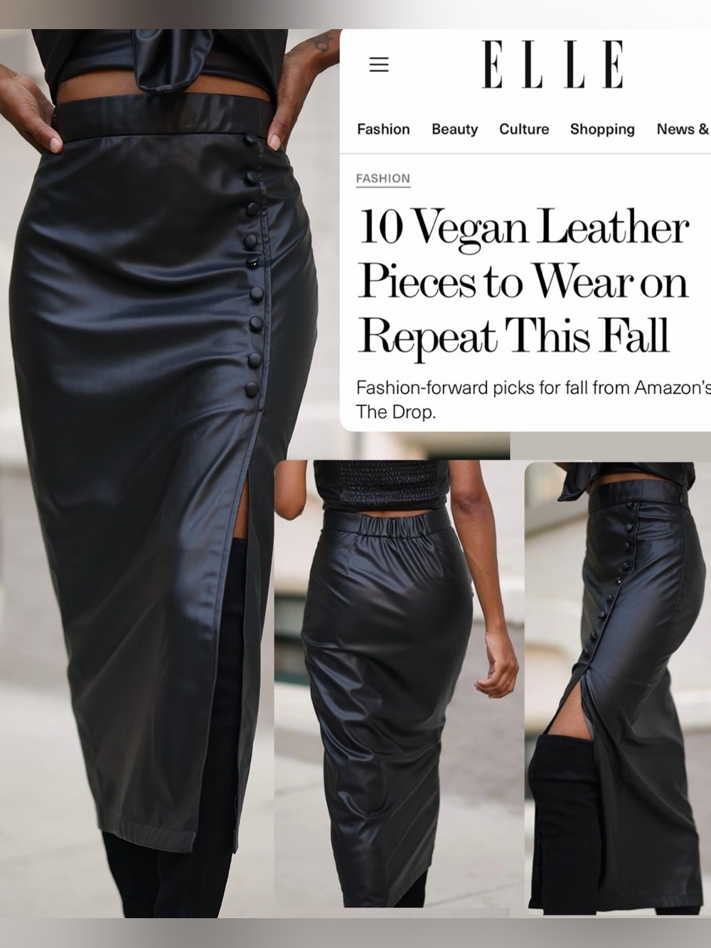 New! Leather Super soft skirt - The Drop sold out online Vegan Leather Midi